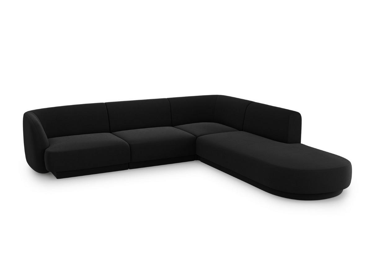 ECKSOFA rechts Miley aus Samt schwarz 6 Sitzplätze - Schwarz, Textil (248/255cm) - Micadoni