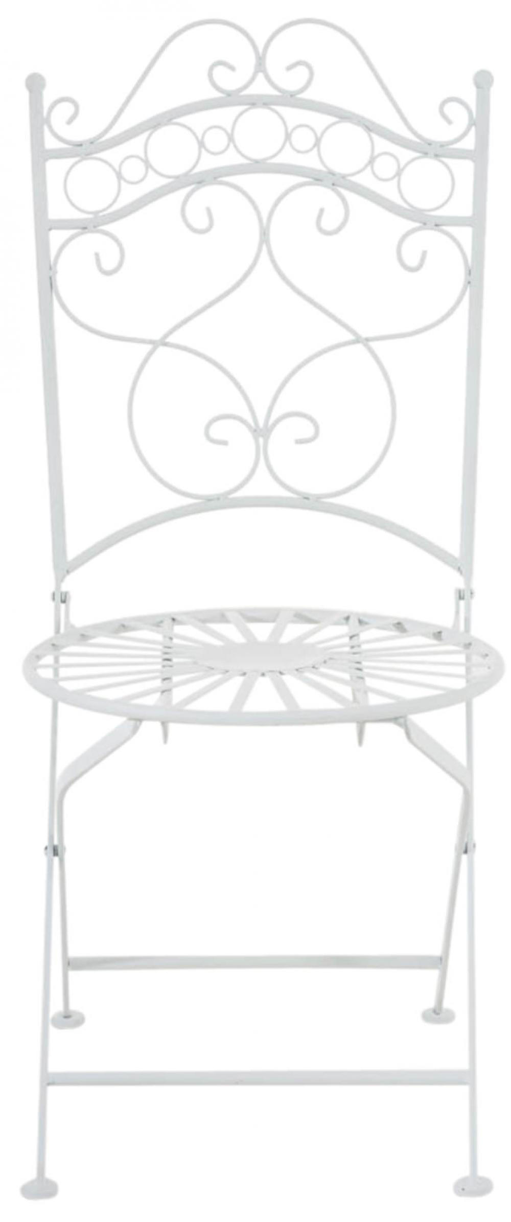 GARTENKLAPPSTUHL 2er Set Metall weiß - Weiß, Metall (40/92/50cm) - CLP