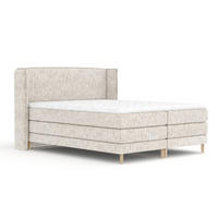 BOXSPRINGBETT Carizzo Creme 140/200 cm mit Matratze und Topper - Creme/Naturfarben, Holz/Holzwerkstoff (140/200cm) - Maison de Reve