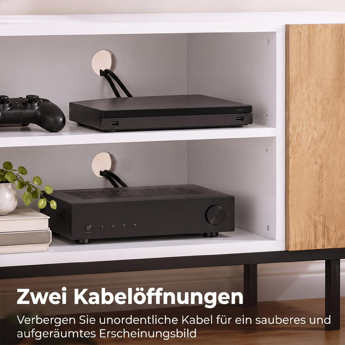 TV-SCHRANK Spanplatte Stahl Weiß - Weiß, Holzwerkstoff/Metall (140/50/36.5cm) - HOMCOM