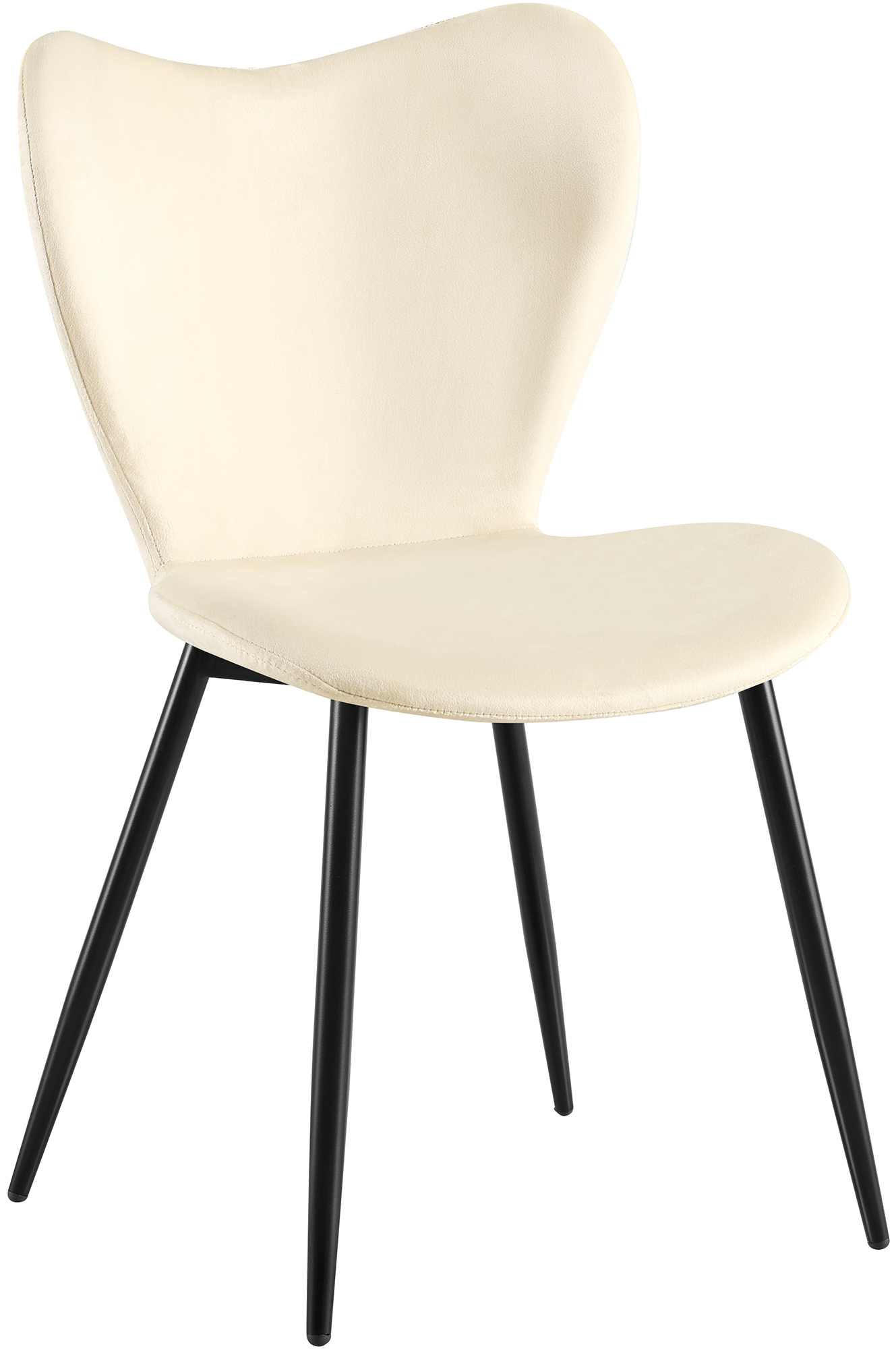 ESSZIMMERSTUHL Samt Creme - Creme/Schwarz, Textil/Metall (50/80/58cm) - CLP