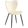 ESSZIMMERSTUHL Samt Creme - Creme/Schwarz, Textil/Metall (50/80/58cm) - CLP