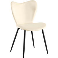 ESSZIMMERSTUHL Samt Creme - Creme/Schwarz, Textil/Metall (50/80/58cm) - CLP