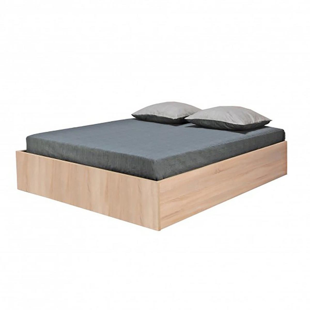 BETTKASTEN BILBAO mit Lattenrost/ Bett 140x200 - Eiche Hell Dekor - Sonoma Eiche, Holzwerkstoff (140/200cm) - Weber Industries