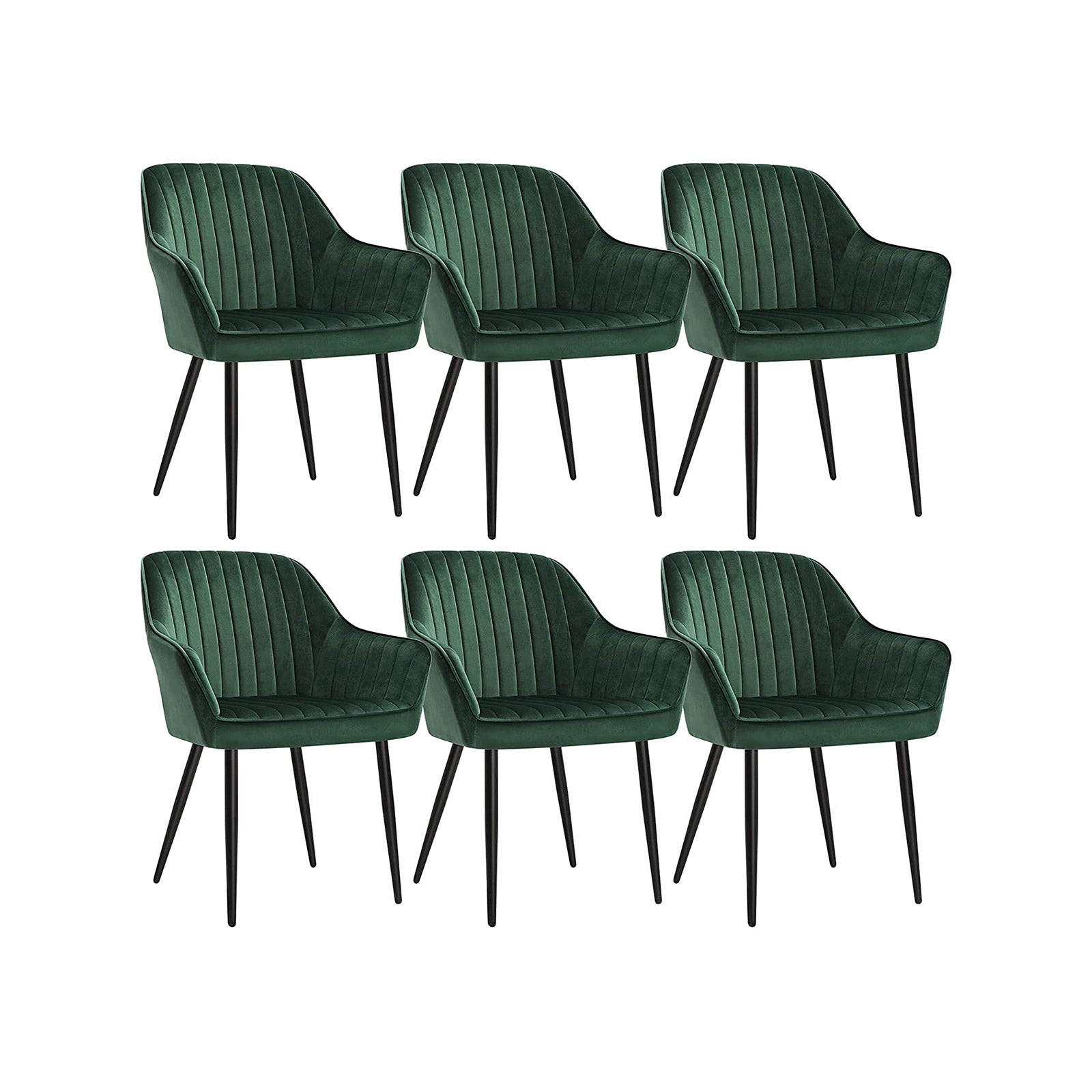 ESSZIMMERSTUHL POLSTERSTUHL 6ER-SET - Grün, Holzwerkstoff (60/85/62.5cm) - Hansiro