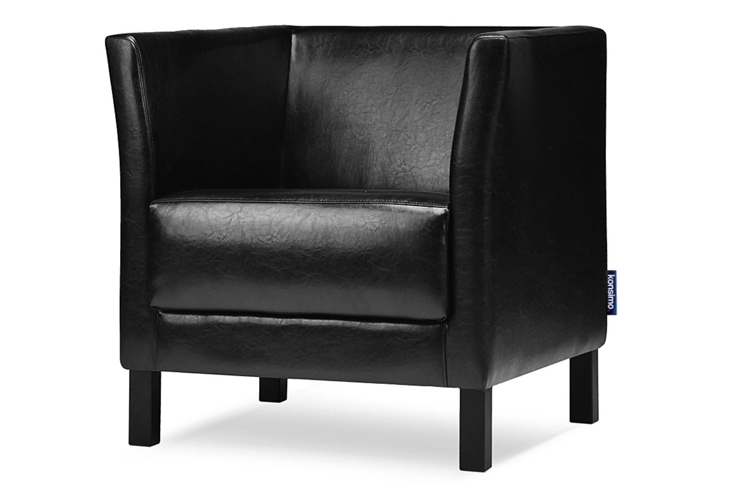 SESSEL ESPECTO Lederoptik, Schwarz - Schwarz, Textil (67/71/74cm) - KONSIMO®