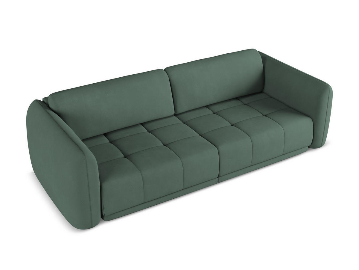 ECKSOFA mit Schlaffunktion Samt Stoff Orange - Terracotta/Schwarz, Kunststoff/Textil (148/207cm) - Makamii