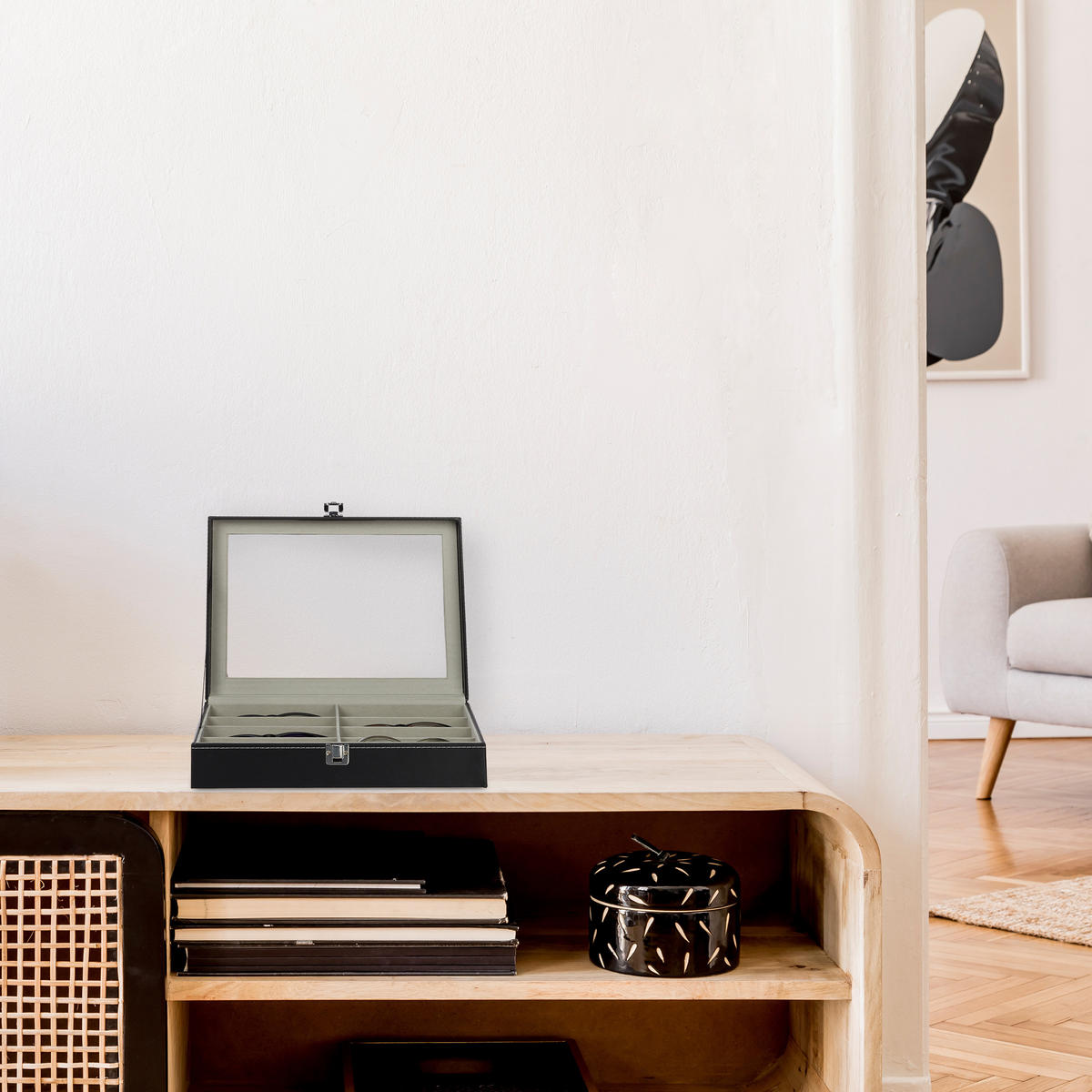 BRILLENBOX - Multicolor, Glas/Kunststoff (33.5/8.5/24.5cm) - Relaxdays