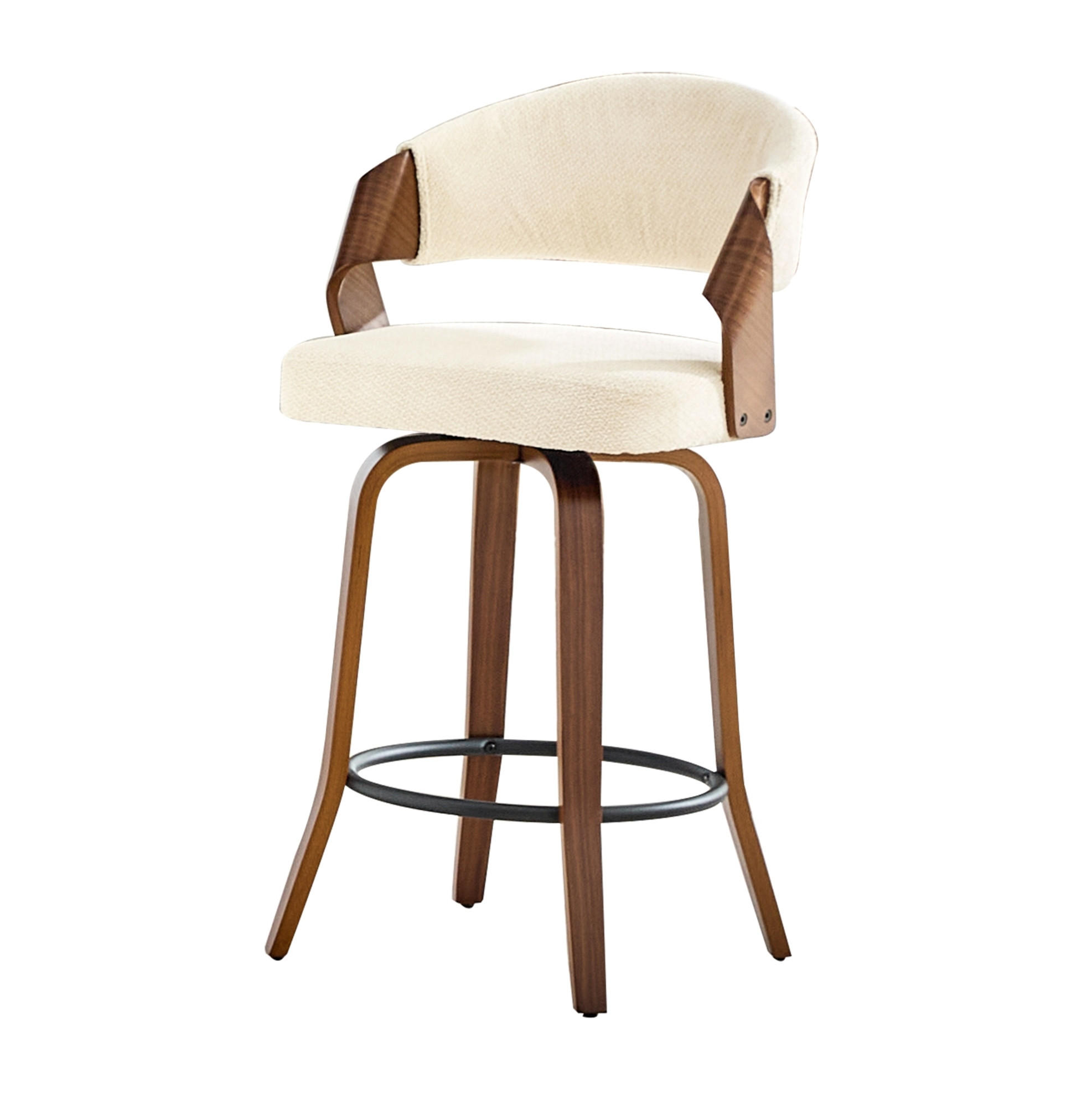 BARHOCKER-SET 2er-Set mit Rückenlehne Weiß Holz - Weiß, Holz (42/95/51cm) - Meubliv