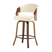 BARHOCKER-SET 2er-Set mit Rückenlehne Weiß Holz - Weiß, Holz (42/95/51cm) - Meubliv