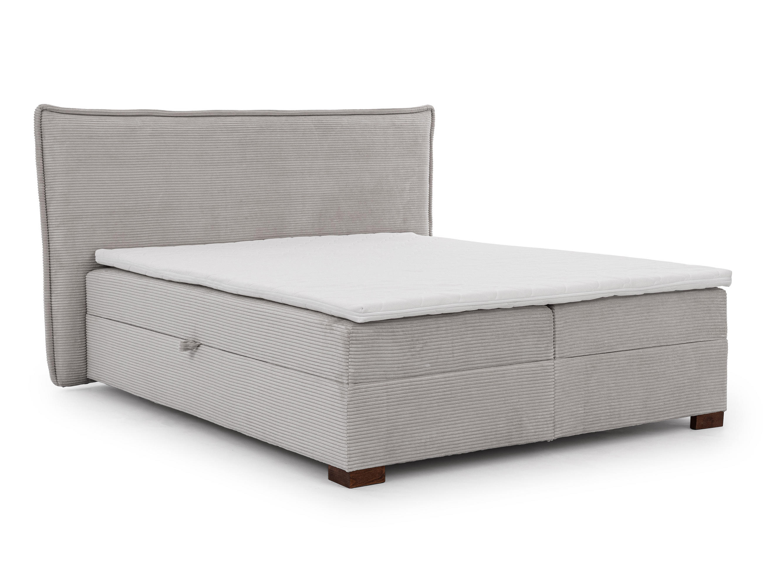 BOXBETT Lovetti II, Cord, H3 - Dunkelbraun/Hellgrau, Holz/Kunststoff (200/140cm) - S-Style Möbel