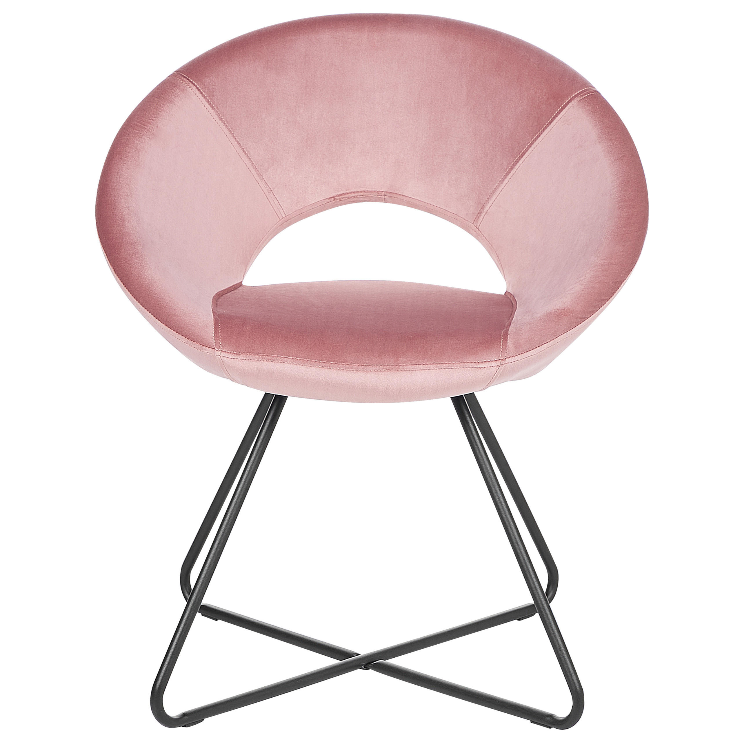 SESSEL Samtstoff Rosa Rachel - Pink, Textil/Metall (65/77/57cm) - Beliani