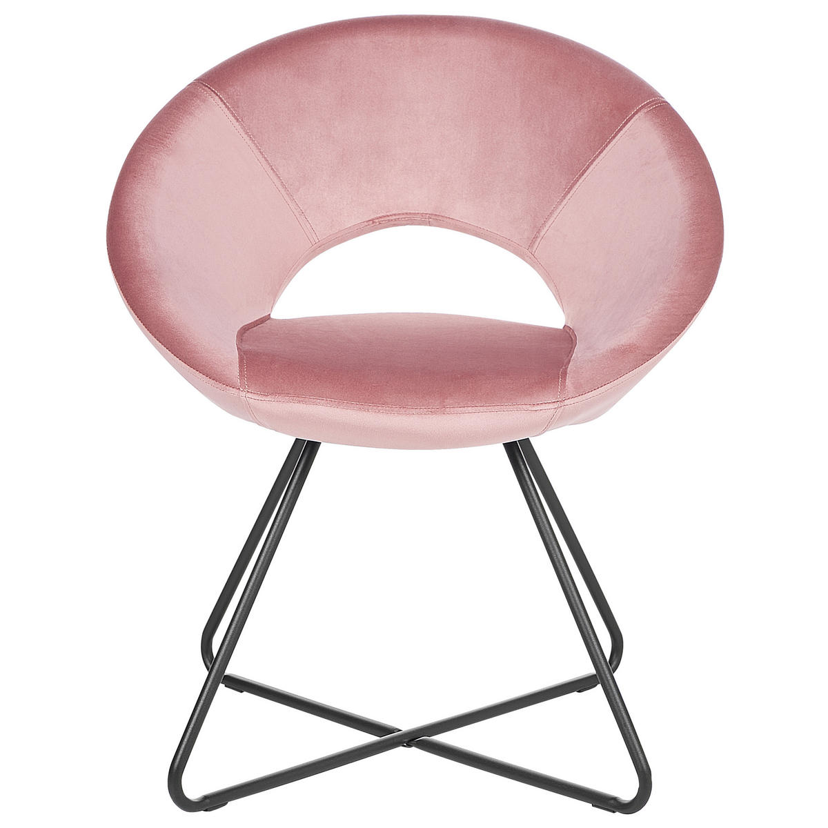 SESSEL Samtstoff Rosa Rachel - Pink, Textil/Metall (65/77/57cm) - Beliani