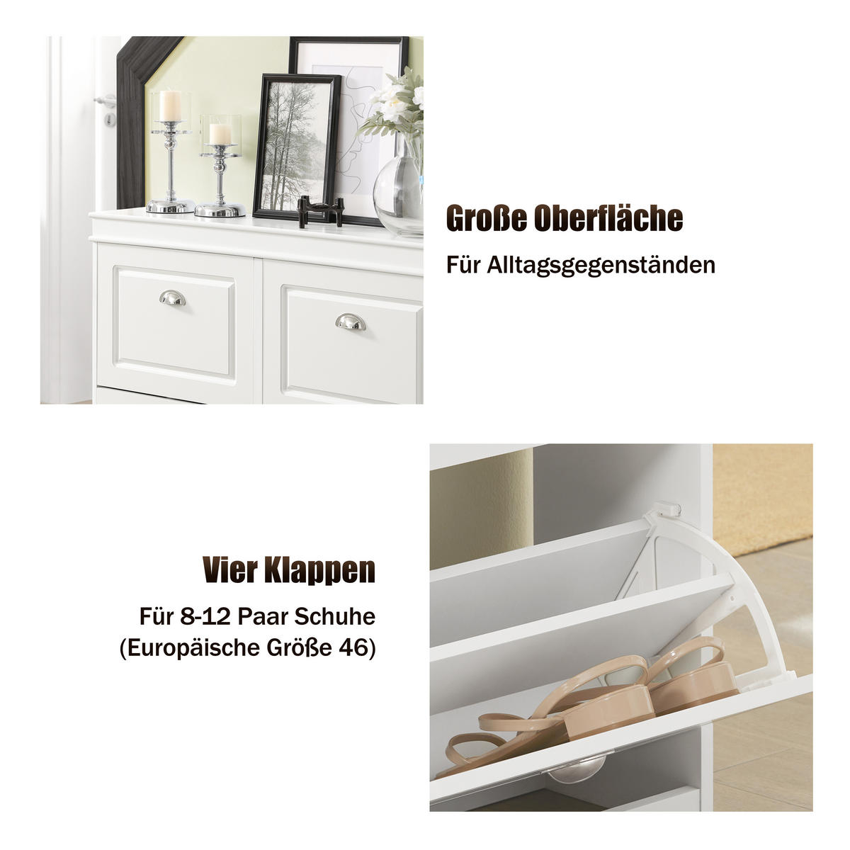 SCHUHSCHRANK Weiß - Weiß, Holzwerkstoff (105/82/24cm) - SoBuy
