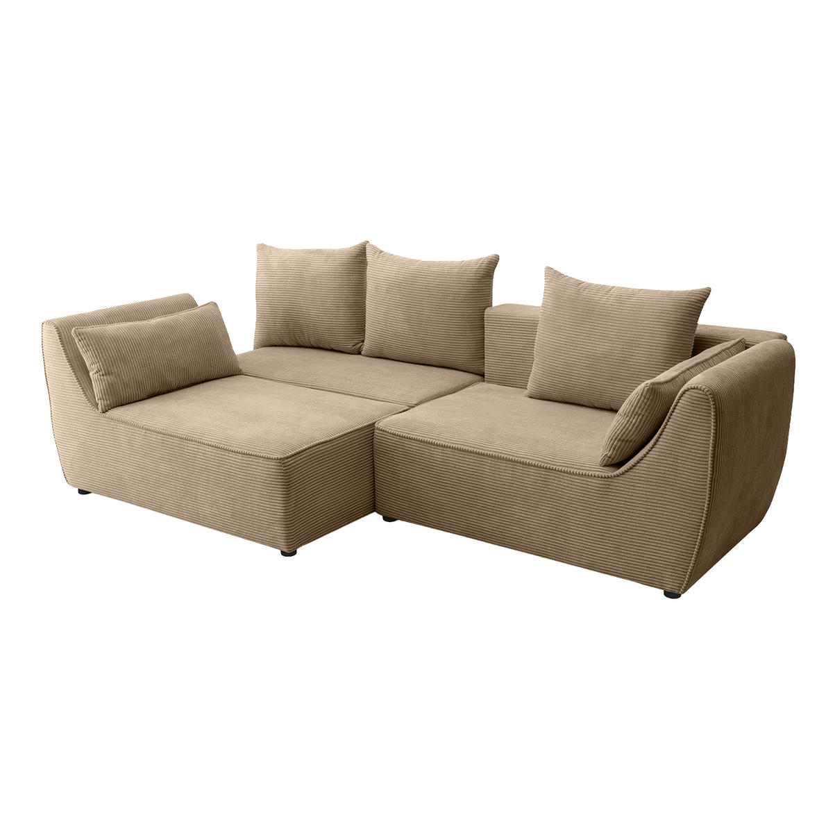 SOFA GRABO mit Schlaffunktion, Beige - Beige, Textil (260/75/145cm) - Fedve