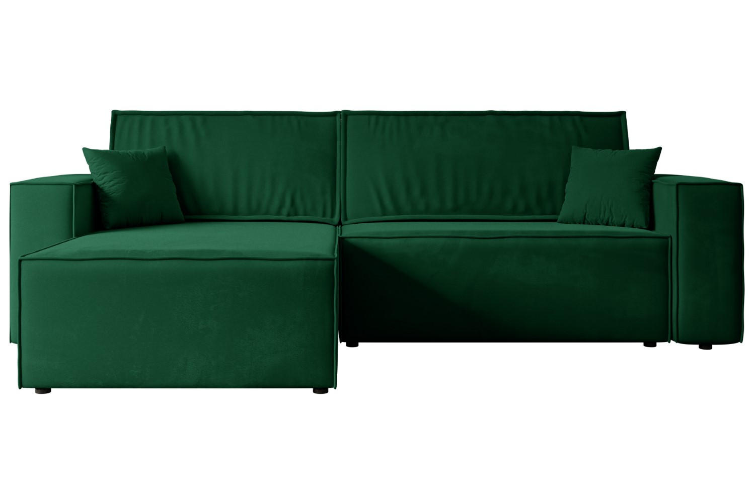 ECKSOFA mit Schlaffunktion und Bettkasten CELTIC-XL - 277x143x83 cm Grün Velours - Schwarz/Grün, Holzwerkstoff/Kunststoff (277/143cm) - ALTDECOR