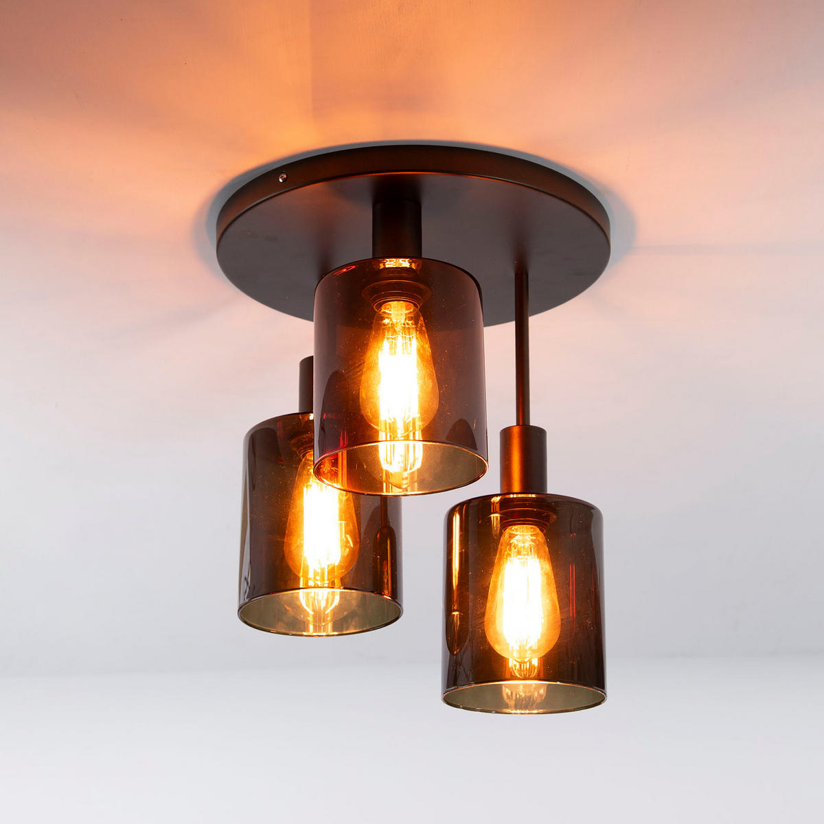 HOYZ Collection - Deckenleuchte Sepiora 3L - Schwarz, Glas (35/35/40cm) - Hoyz Collection