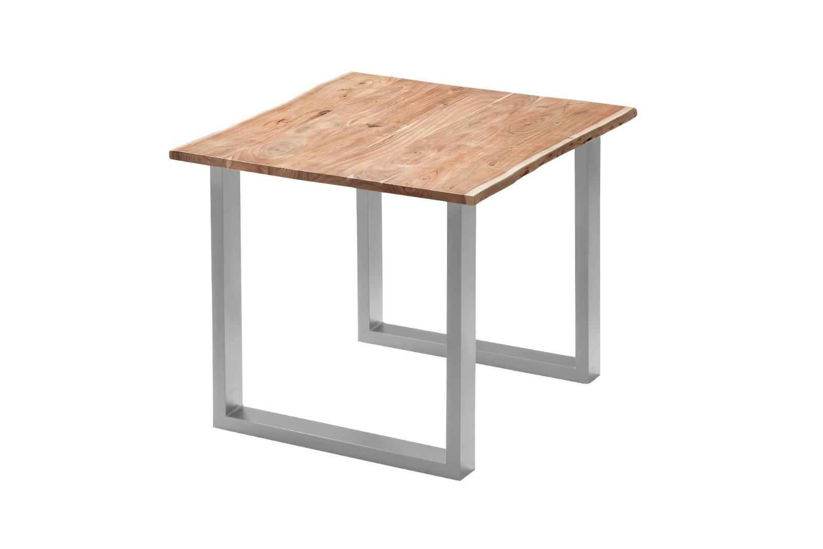 ESSTISCH MAX - Beige/Silberfarben, Holz/Metall (90/90/77cm) - SAM