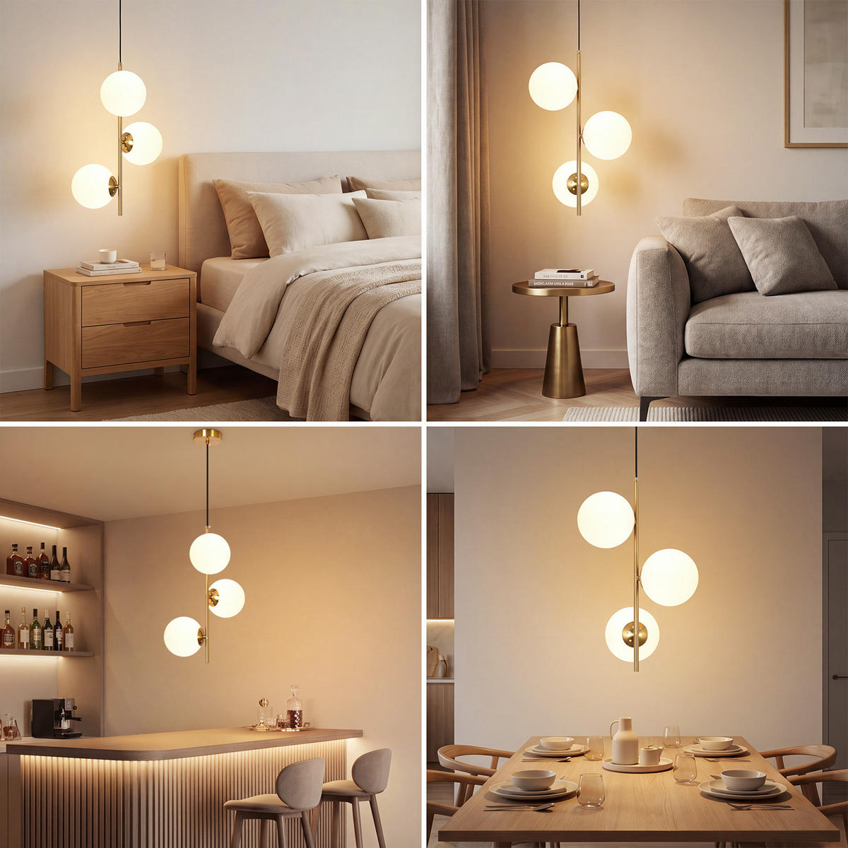 PENDELLEUCHTE Fyrith 34.5/15/150 cm - Goldfarben/Weiß, Glas/Metall (34.5/15/150cm) - ZMH