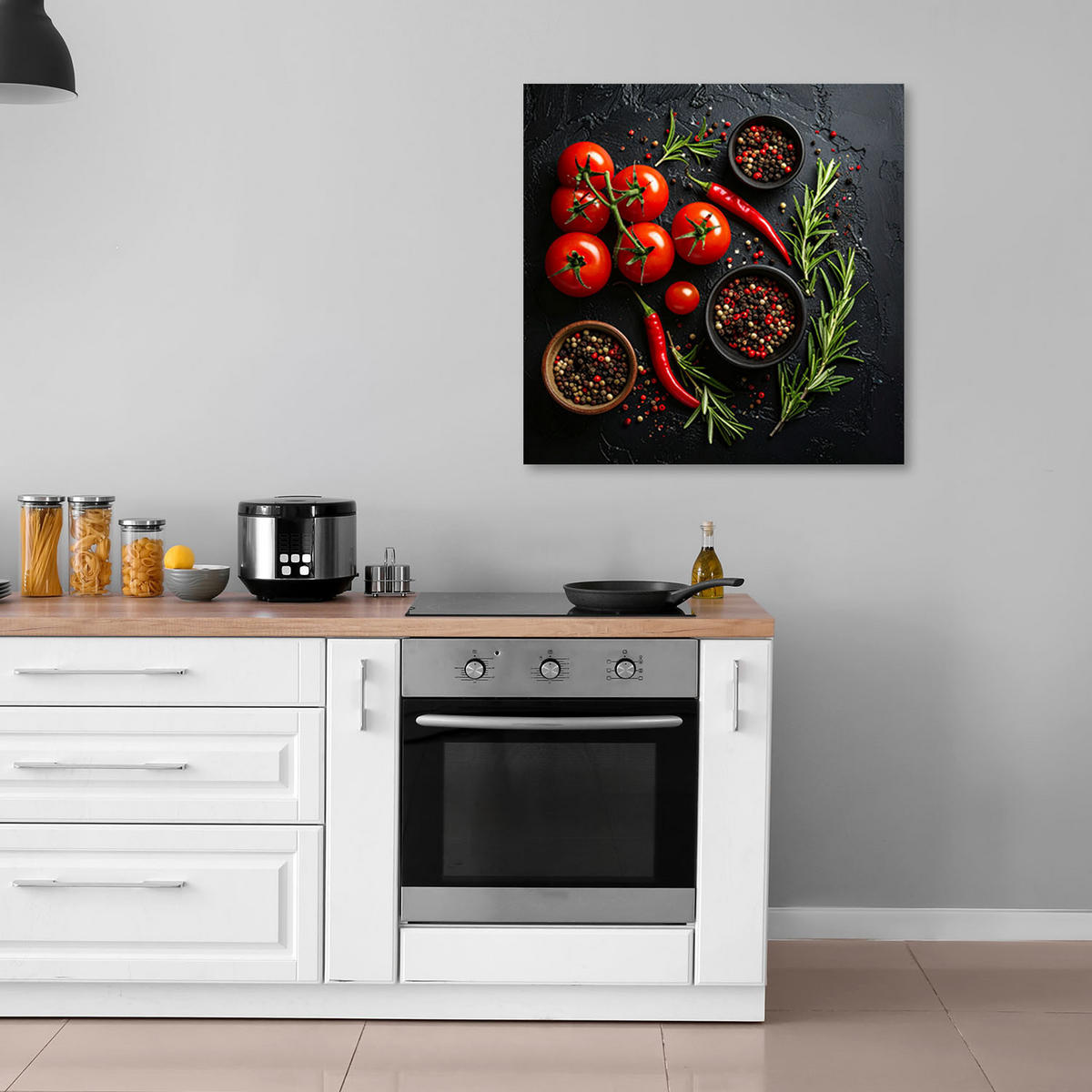 LEINWANDBILD Essen & Trinken 50x50cm - Rot, Textil (50/50cm) - Feeby