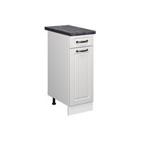 KÜCHENUNTERSCHRANK R-Line Weiß Landhaus 30 cm, AP Anthrazit - Weiß, Holzwerkstoff (30/81.6/60cm) - Vicco