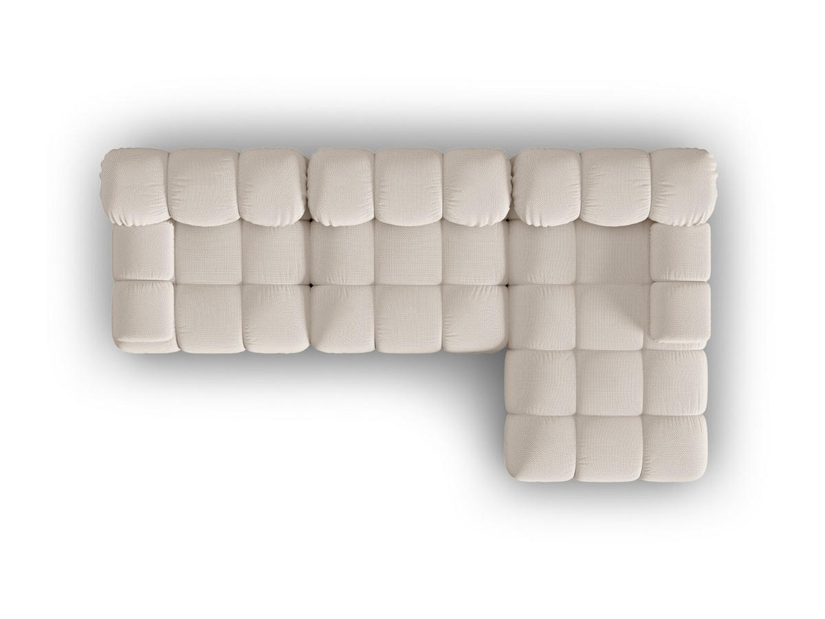 ECKSOFA modular rechts Bellis aus 3D-Stoff leichtes beige 4 Sitzplätze - Creme, Textil (155/282cm) - Micadoni