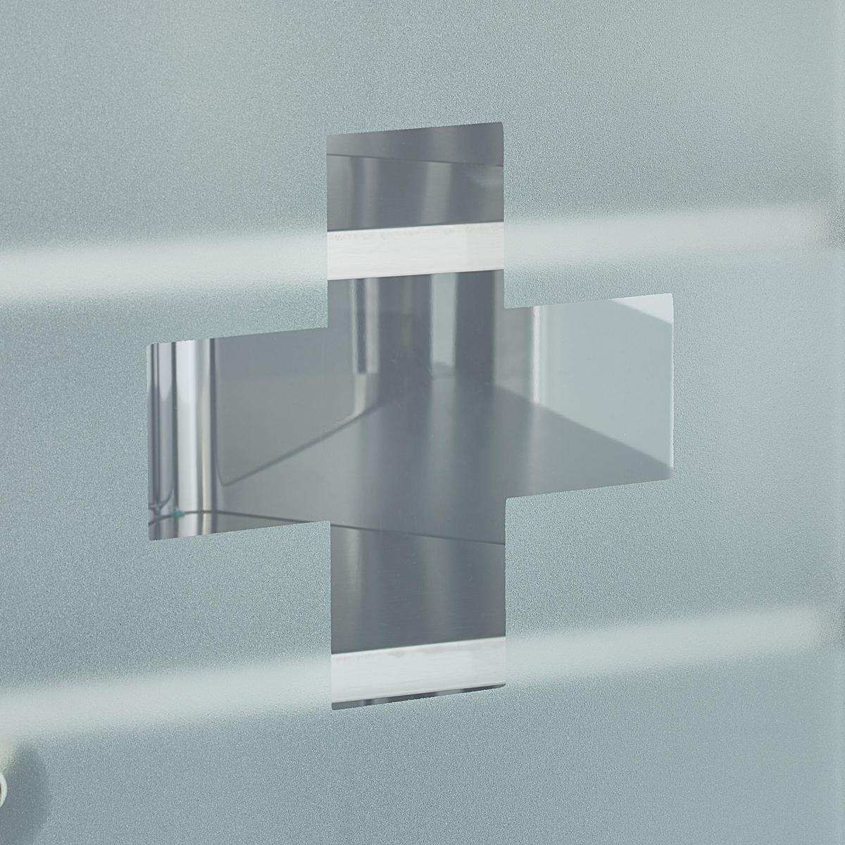 MEDIZINSCHRANK - Silberfarben, Glas/Metall (30/45/17.5cm) - Relaxdays