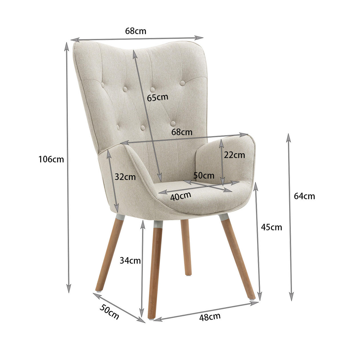 RELAXSESSEL 2er Set in Beige - Beige, Textil (68/106/73cm) - Meubles Cosy
