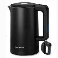 WASSERKOCHER Smart 1,7L WiFi Temperatur 40–100°C Edelstahl Schwarz - Schwarz, Metall (1/1/1cm) - Kaket
