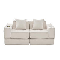 SCHLAFSOFA 162/78/66 cm Beige Cord mit seitlichem Stauraum und Getränkehaltern - Beige, Textil (162/66/78cm) - Oxeza