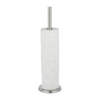 TOALETTPAPPERSHÅLLARE Silver metall fristående för 5 rullar - Silverfärgad, Metall (15/55/15cm) - Relaxdays