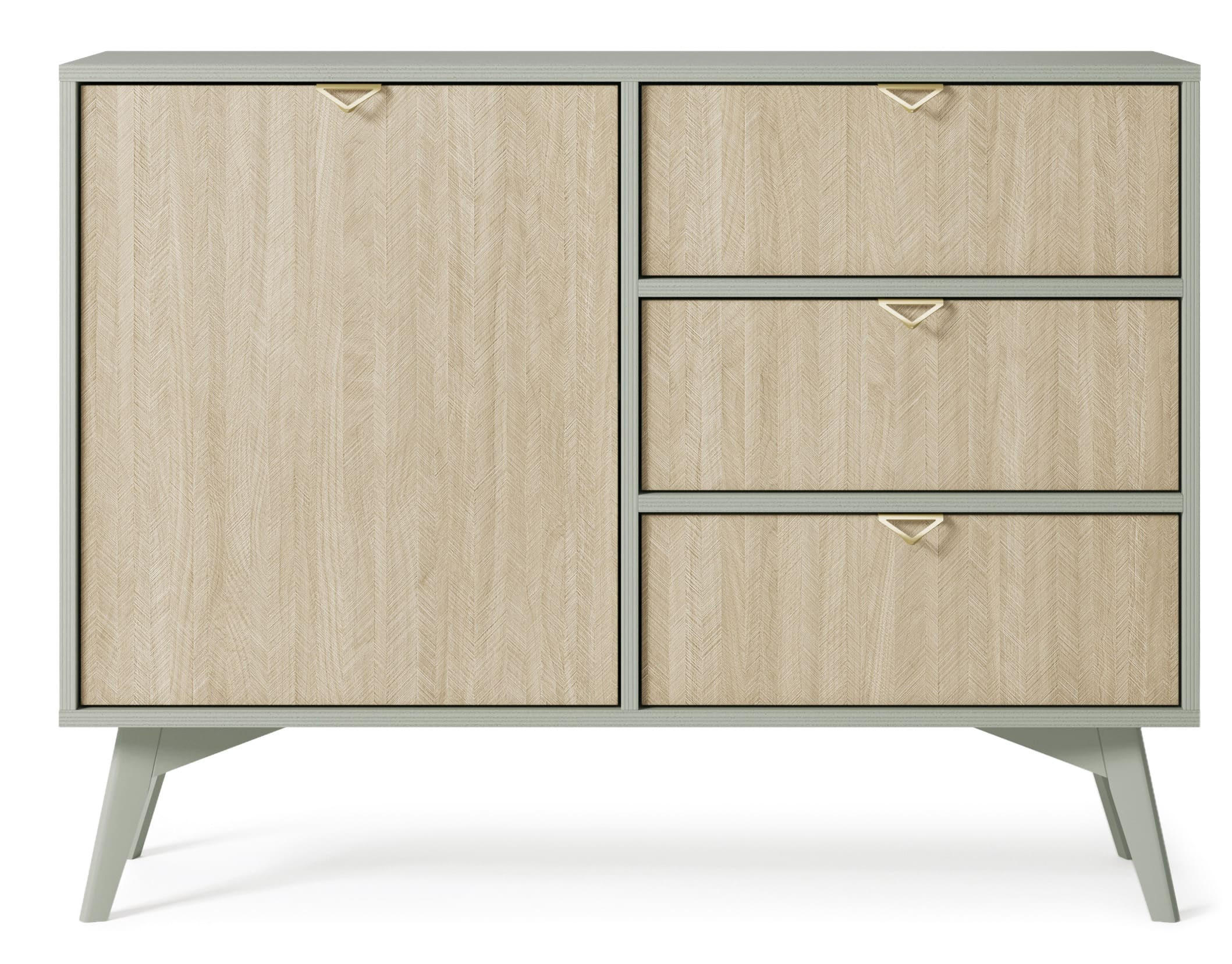 KOMMODE - Abeto Grün SD106 - Eichefarben/Grün, Holz (106/80/38cm) - Möblo