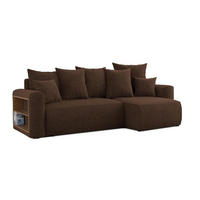 ECKSOFA SOLARIS L - Blau/Dunkelbraun, Holzwerkstoff (238/142cm) - Meblini