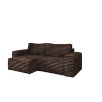 ECKSCHLAFSOFA Bohoo-Ecksofa mit Schlaffunktion stoff Velo Braun Links - Braun, Holz/Textil (140/248cm) - Kaiser Möbel