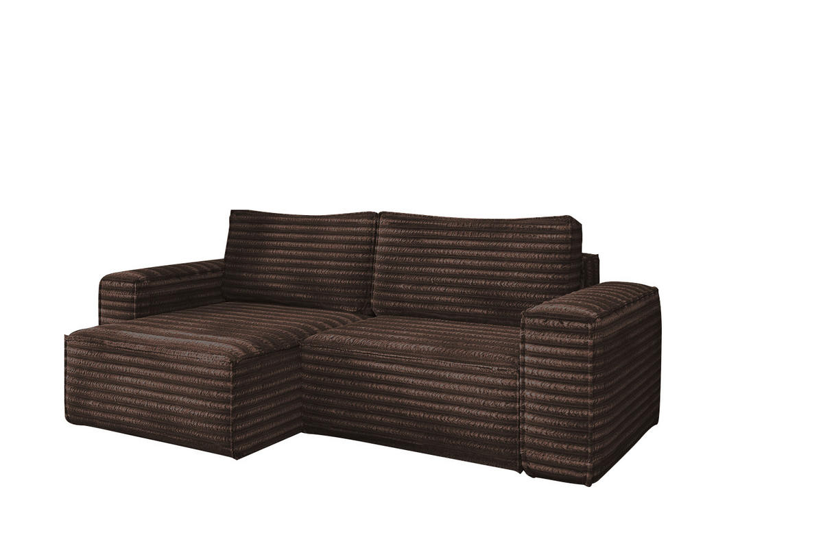 ECKSCHLAFSOFA Bohoo-Ecksofa mit Schlaffunktion stoff Velo Braun Links - Braun, Holz/Textil (140/248cm) - Kaiser Möbel
