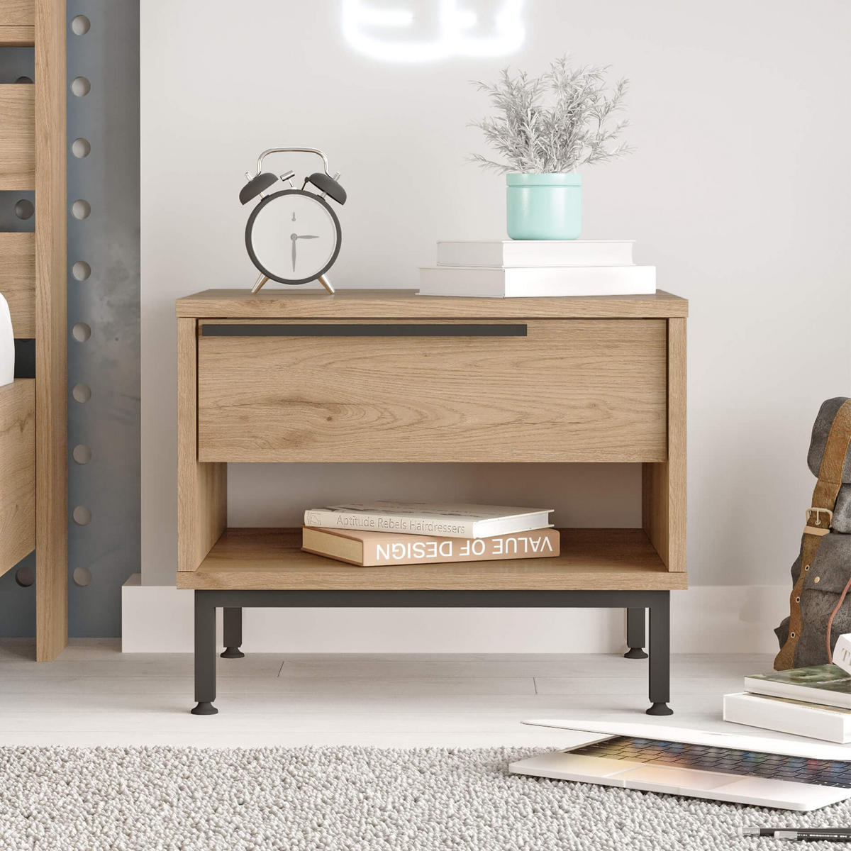 NACHTTISCH 42,5/44,5/53,5 cm - Braun, Holz (42.5/53.5/44.5cm) - Mobili Rebecca