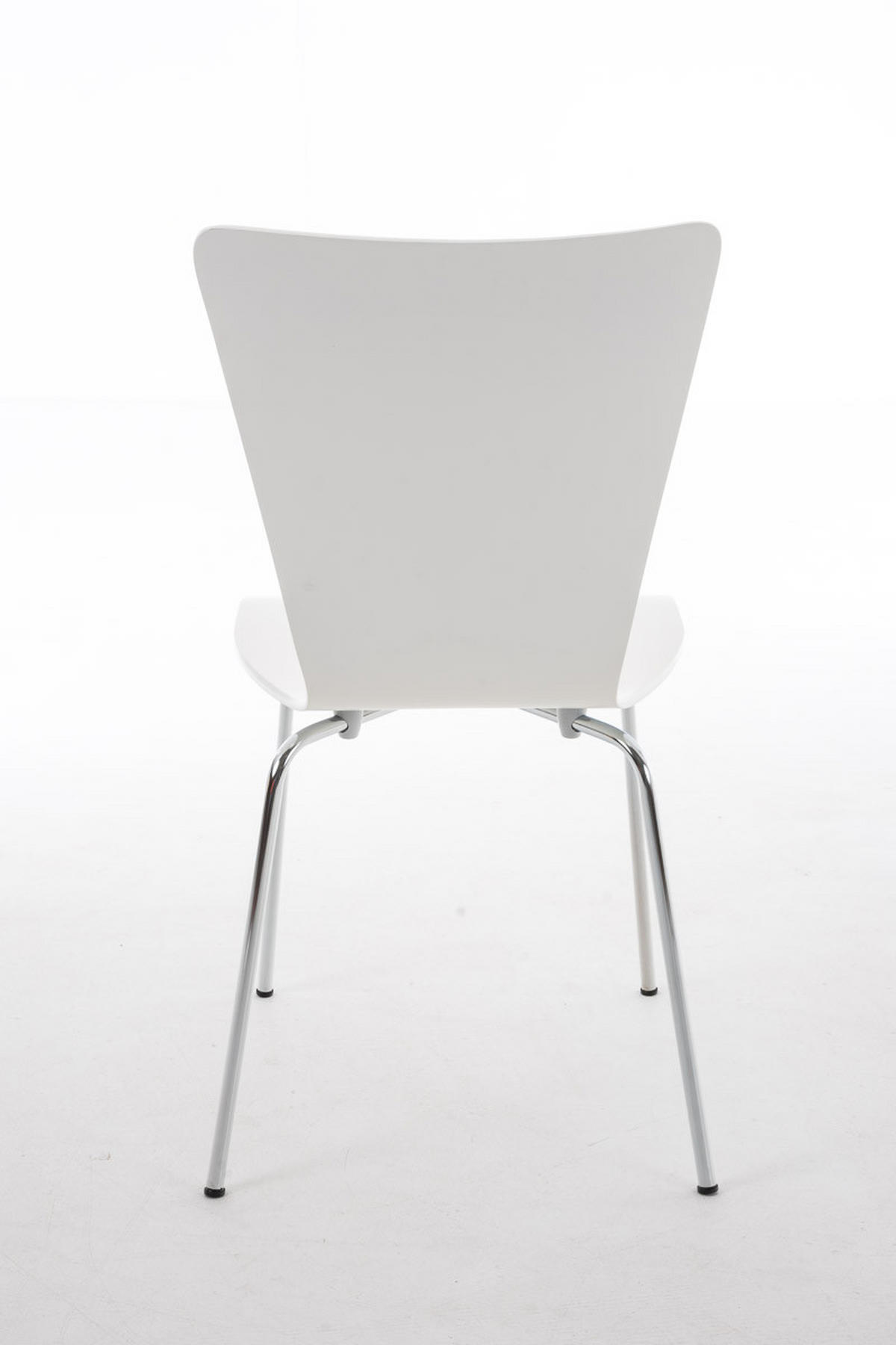 BESUCHERSTUHL Jaron mit Holzsitz und Metallgestell, Farbe: Weiß - Chromfarben/Weiß, Holz/Metall (43/84/50cm) - TPFLiving