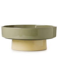 TORTENSTÄNDER CARACTERE M 26 cm KARDAMOM/MUSKAT - Currygelb/Salbeigrün, Keramik (26/10.5/26cm) - Revol Porcelaine France