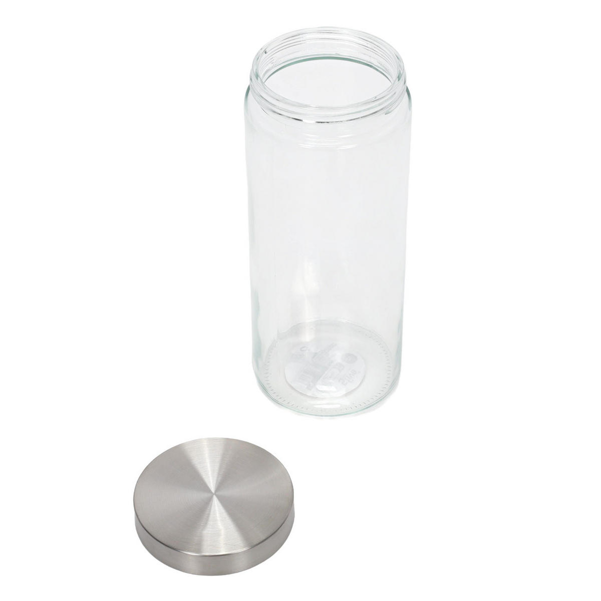 VORRATSDOSE aus Glas 2000 ml 11/11/27,6 cm - Silberfarben, Glas (2L) - 5five Simply Smart