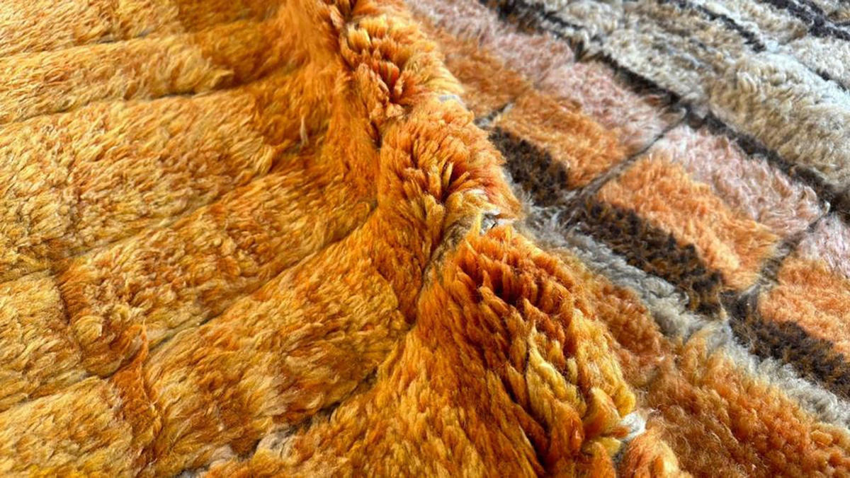 BERBERTEPPICH aus Marokko aus Wolle 250x 350 cm - Orange, Naturmaterialien (250/350cm) - AFK Living