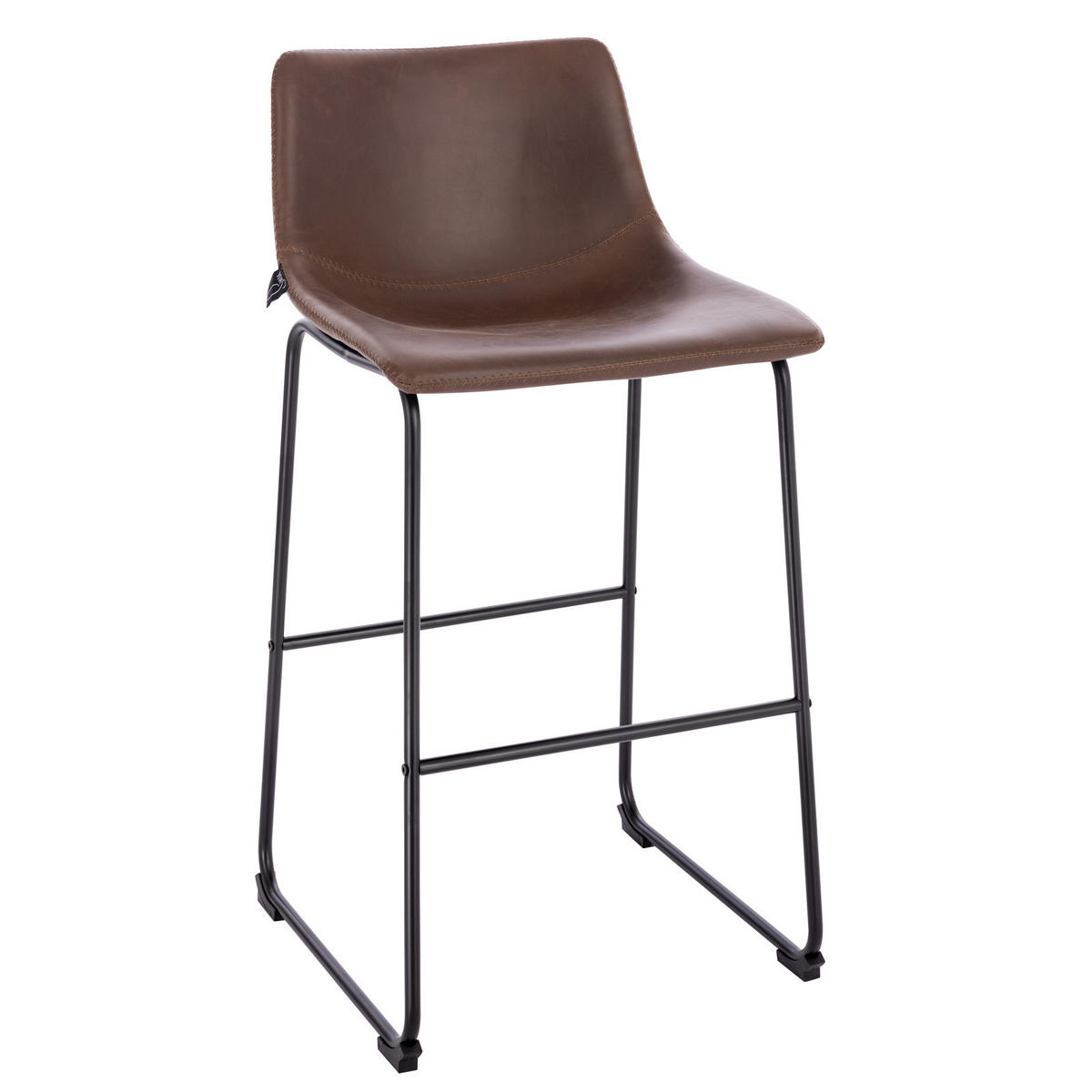 BARHOCKER JOHN Kunstleder 2er Set Braun - Braun, Textil (49/97/50cm) - SVITA