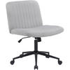 DREHSTUHL Samt hellgrau - Hellgrau/Schwarz, Textil/Metall (62/86/65cm) - CLP