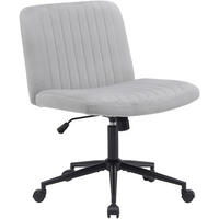 DREHSTUHL Samt hellgrau - Hellgrau/Schwarz, Textil/Metall (62/86/65cm) - CLP