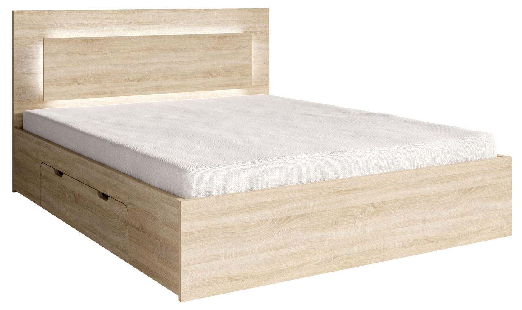 DOPPELBETT Fino sonoma eiche 145,6 / 204,4 / 100cm - Sonoma Eiche, Holz/Holzwerkstoff (200/140cm) - Feldmann-Wohnen