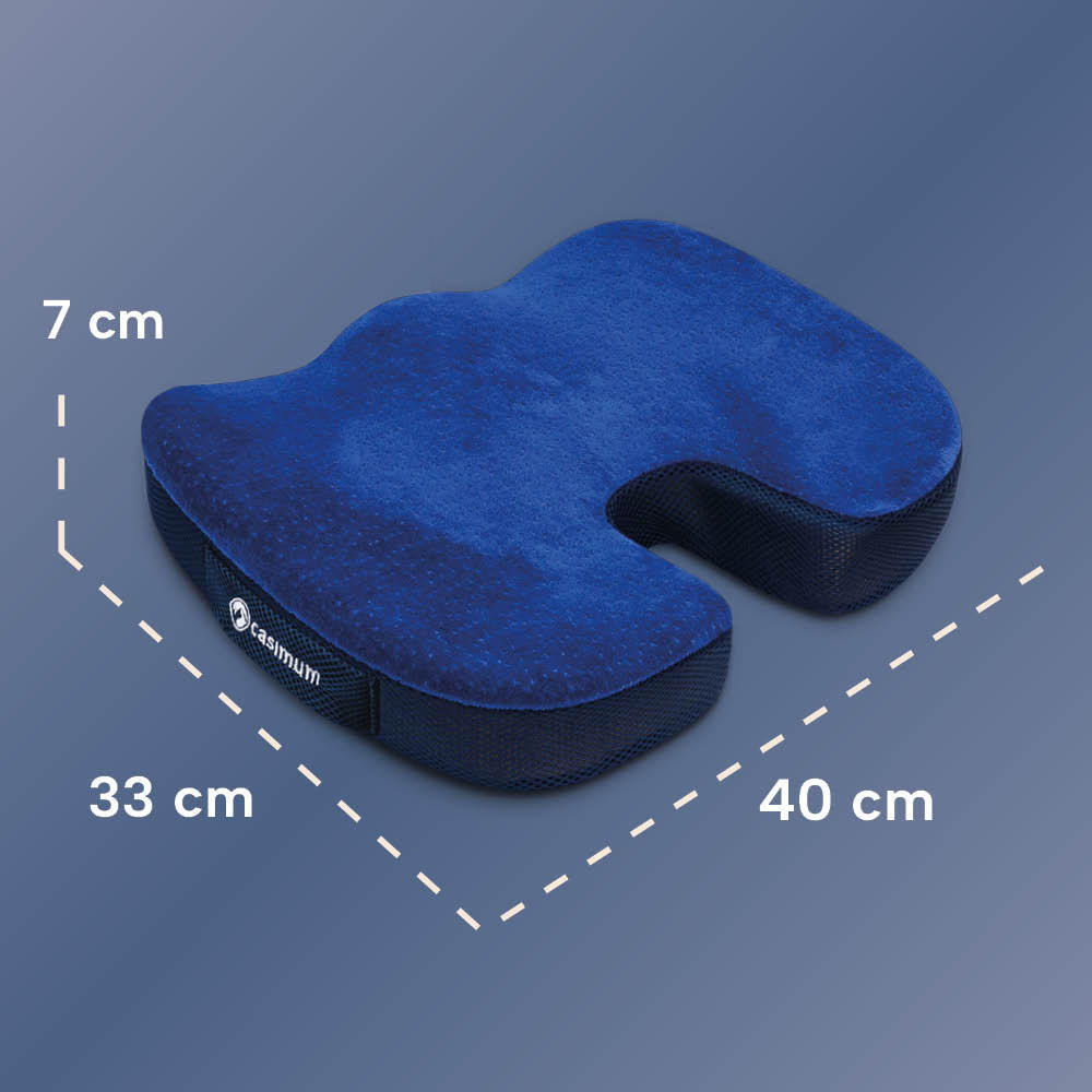 SITZKISSEN orthopädisch in U-Form, ergonomisches Steißbeinkissen 40x33 - Blau, Textil (45/34cm) - casimum
