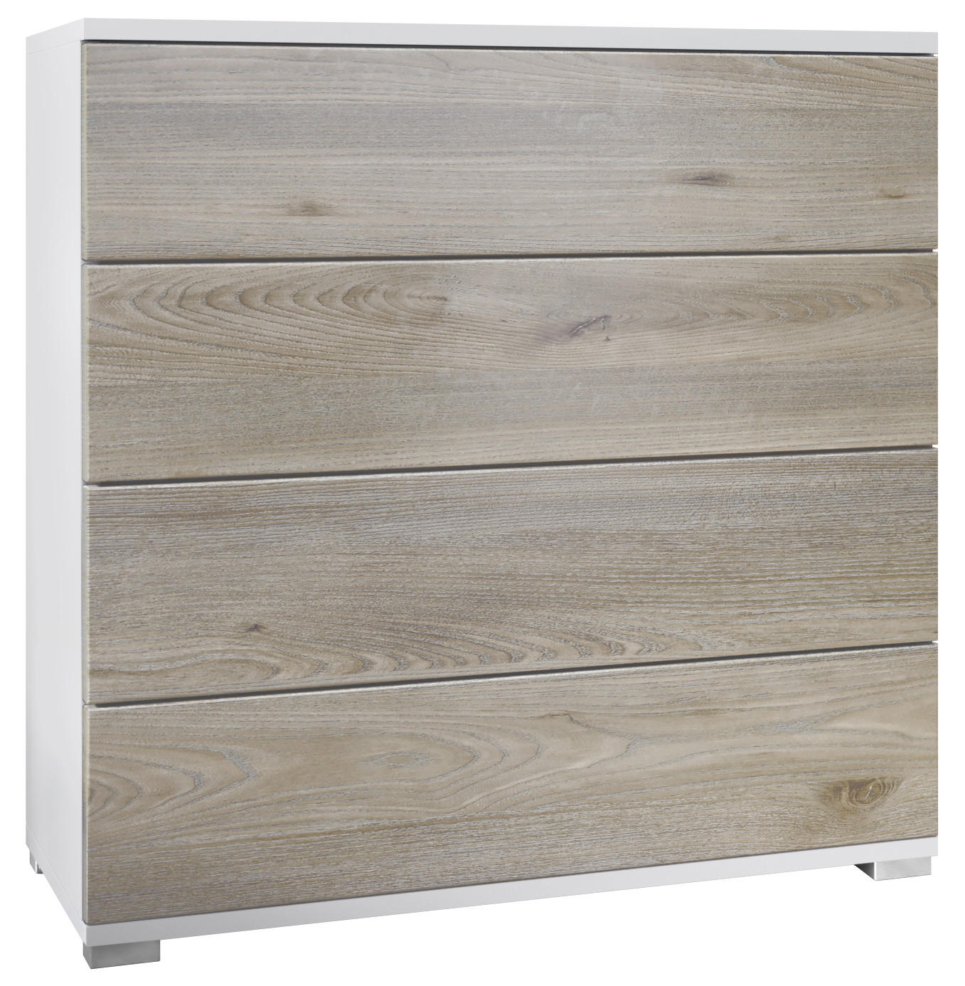 KOMMODE Pavos Eiche Nordic - Silbereichenfarben, Holzwerkstoff (76/76/35cm) - Vladon