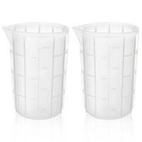 MESSBECHER 2-teiliges Set 700 ml Silikon mit Skala - Transparent, Kunststoff (0.7L)