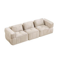3-SITZER-SOFA DE-34428 mit stützenloses Design Beige - Beige, Textil (93/67/271cm) - ComfortXL
