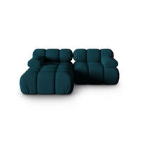 ECKSOFA modular links Bellis aus 3D-Stoff marineblau 3 Sitzplätze - Blau, Textil (155/188cm) - Micadoni