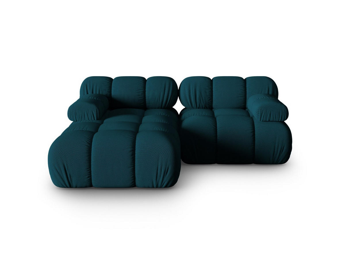 ECKSOFA modular links Bellis aus 3D-Stoff marineblau 3 Sitzplätze - Blau, Textil (155/188cm) - Micadoni